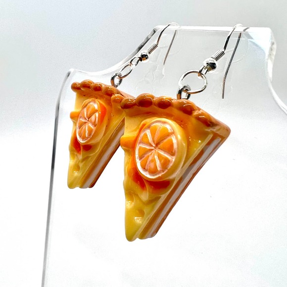 Pie Earrings - Fruit Earrings - Orange Pie - Bakery Earrings - Gifts For Bakers - Picture 5 of 10